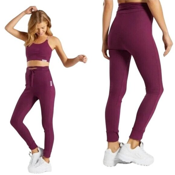 Gymshark Slounge Purple Ribbed Leggings - Picture 1 of 8